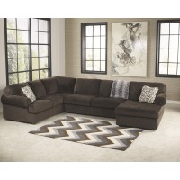 Jessa Place - Chocolate 3 Pc. RAF Chaise Sectional